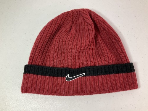 NIKE Arkansas Razorbacks Red/Black Knit Beanie. One Size. Worn Once. - Picture 2 of 5