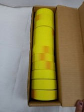 YELLOW GLO 1" FLAGGING TAPE--LOT OF 12 ROLLS-3-5/8" DIAMETER ROLLS