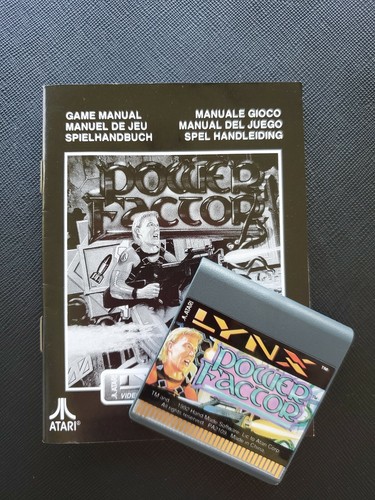 POWER FACTOR Atari Lynx NEW CARTRIDGE AND MANUAL NO BOX - Picture 1 of 3