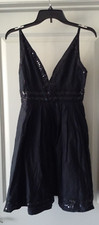 Guess Jeans Empire Swing Dress Juniors Size 3 Black Sequin