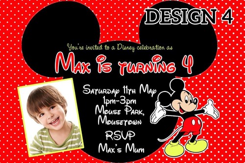'You PRINT & SAVE' Photo MICKEY MOUSE MINNIE MOUSE Birthday Invitations Digital - Picture 5 of 12