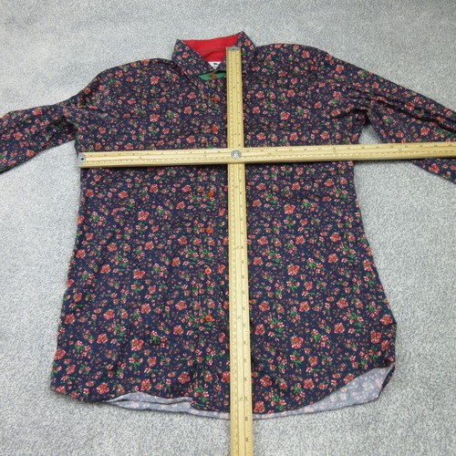 Claudio Lugli Shirt Mens Medium Navy Floral Colourful Retro Casual Italy 4255 - Picture 3 of 8