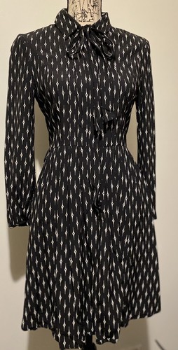 Beautiful Cue Diamonds Print shirt dress size 12 - Picture 3 of 13