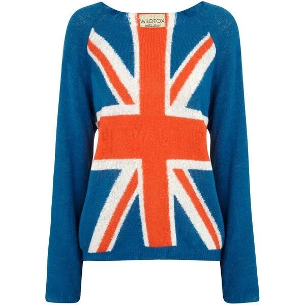 WILDFOX Alta Costura Etiqueta Dorada Save Queen Penny Lane Union Jack Bandera de Inglaterra Británica Foto 3 de 4