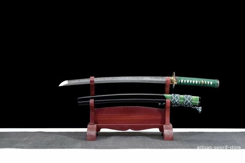 CLAY TEMPERED HANDMADE FOLDED STEEL JAPANESE SAMURAI WAKIZASHI SWORD FULL TANG - Picture 2 of 12