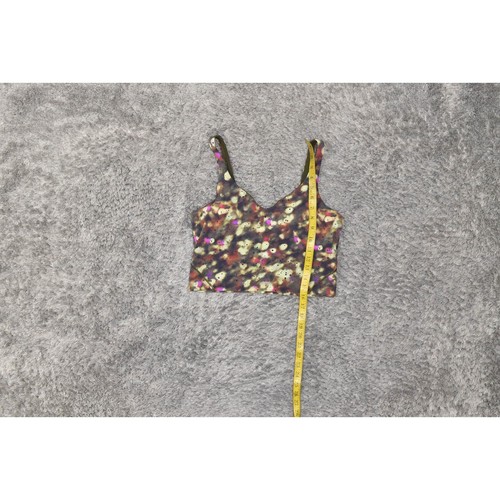 Lululemon Green Polka Dot V Neck Sleeveless Nylon Tank Top Crop Women's Size 10 - Picture 2 of 6