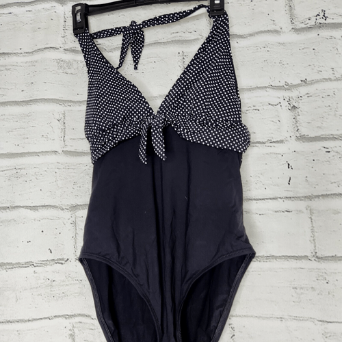 La Blanca Women's Black White Halter Top Polka Dot One Piece Swimsuit Size 12 - Picture 3 of 13