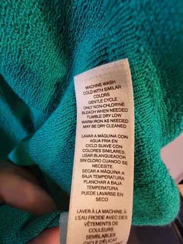 Chicos Waterfall Fabulous Ruffle Cardigan Sweater Sz 2 Large Congo Green New - Picture 11 of 11