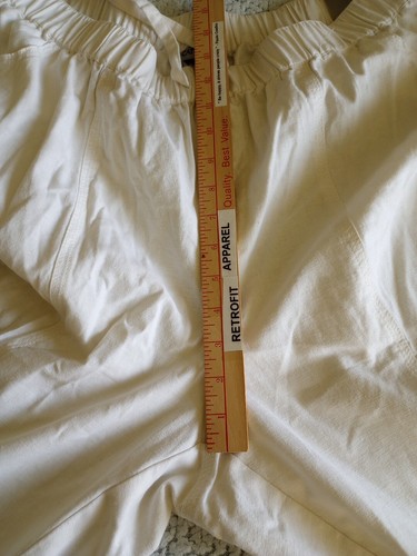 Catherine's Women's Pants 1X White Linen Stretch Waist Pockets Tapered Leg 34x29 - Picture 14 of 18