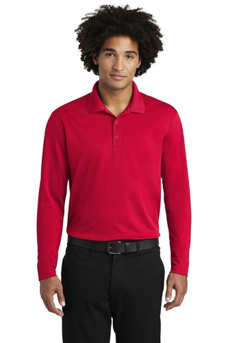 Sport-Tek ST640LS Men's PosiCharge Micro Mesh Long Sleeve Tag Free Dry Fit Polo - Picture 9 of 11