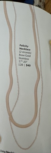 JBloom Design Fashion Trendy Jewelry Felicity Rose Gold Layer Stainless Necklace - Picture 3 of 6
