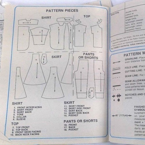 McCall's pattern 5378 Misses Shirt Top Skirt Pants or Shorts size D 1991 - Picture 6 of 8