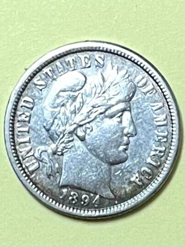 1894 O Barber Dime AU.    Rare coin