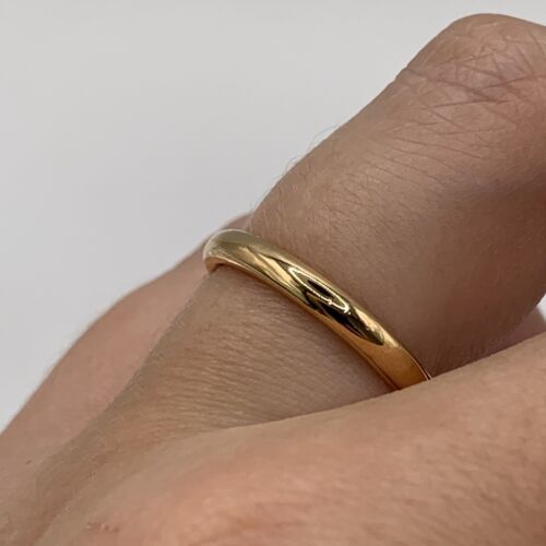 Vintage 1950s Rounded Wedding Band Ring 22ct 22k Rose Gold - Size L - Picture 3 of 9
