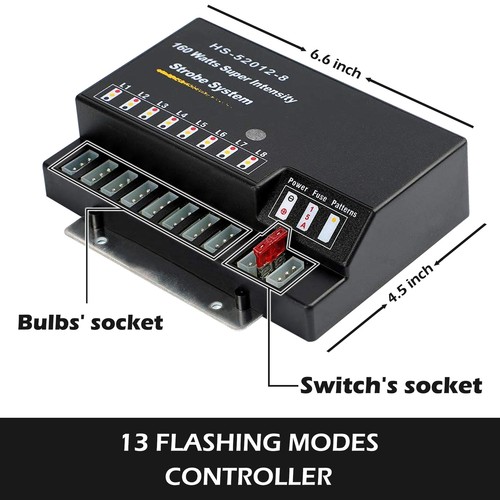 For 8 Bulbs Hide-A-Way Emergency Hazard Strobe Light Kit Replacement Control Box - Picture 3 of 3
