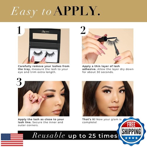 Lilly Lashes Premium Synthetic Lashes Houston, Fake Eyelashes Natural Look, B - Picture 5 of 5