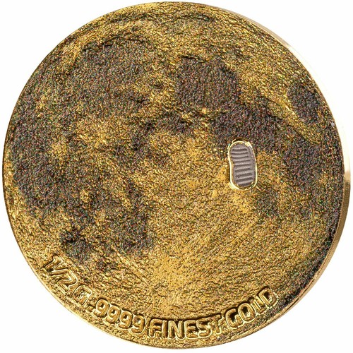 Juego de 2 monedas Moon Landing 50th Anniversary 0,5GR oro 1OZ plata Barbados 2019 - Imagen 3 de 5