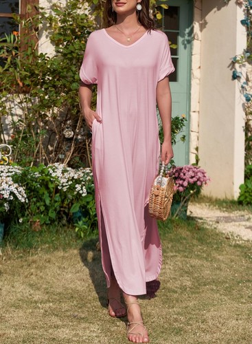Womens Spring Summer Boho Hawaiian Vacation Outfits Fashion Long Dress T-Shir... - Picture 5 of 6