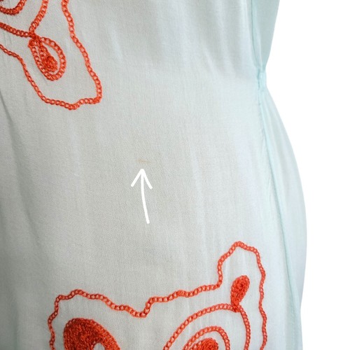 Poupette St Barth Embroidered V-Neck Cover-Up Dress Size 1 (Small) Blue & Orange - Picture 5 of 8