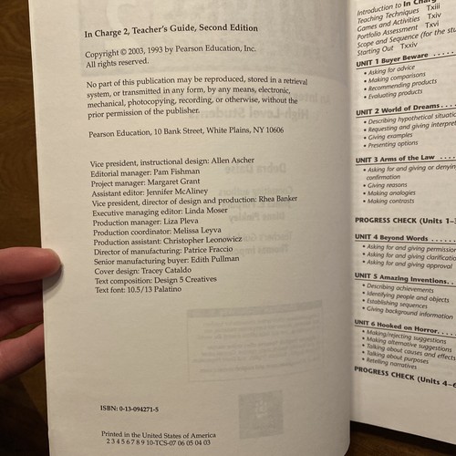 In Charge 2 Teacher’s Guide An Integrated Skills Course by Debra Daise 2003 R4 - Picture 3 of 12