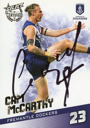 Signed 2017 Fremantle Dockers AFL Select Certified Card - Cam McCarthy - Picture 1 of 3