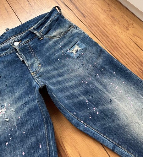 100%ORIG DSQUARED SLIM JEANS GR.46 BLAU DISTRESSED PINK SPOTS S/S15 S74LA0729 - Bild 10 von 18