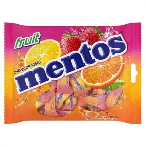 Mentos Candy 100 Pcs Mint Cola Mixed Fruit Strawberry&Blackcurrant Lime Sour Mix - Foto 2 di 48