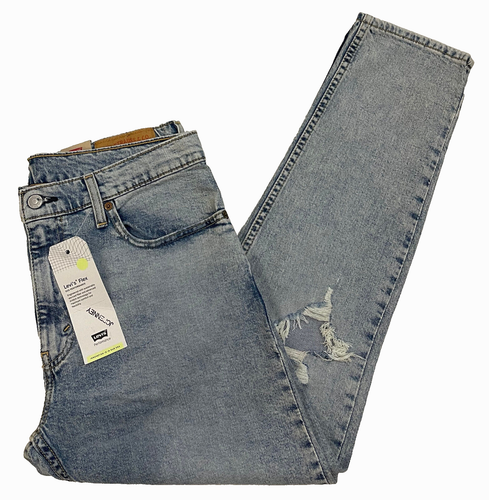 Levis Flex 512 Slim Taper Stretch Mens Ripped Jeans 34X30 Light Blue #0953