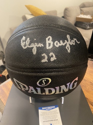 HOF Elgin Baylor Signed Full Size Black Basketball With Beckett COA 🔥📈 Lakers - Picture 2 of 4