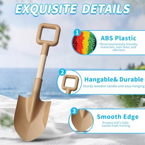 16" Wood Beach Sand Shovel Toys for Kids Adults, Heavy Duty Beach Toys Avocado - Picture 6 of 7