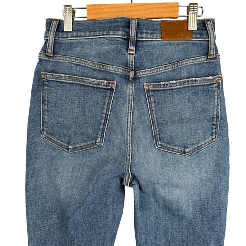 Madewell Slim Demi Boot Jeans Gr. 26 Medium Wash High Rise Raw Hem Stretch - Bild 6 von 8