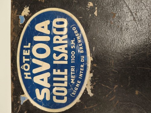 Valigia in pelle nera vintage rigida doppia serratura con chiave anni 40 d'epoca - Picture 8 of 13