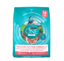 Purina ONE Plus,Kitten Dry Cat Food - Chicken, High-Protein, Naturat 16lb, NEW 1.44 per pound