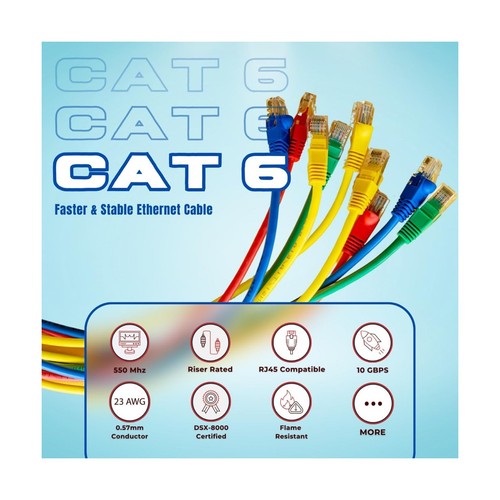 TSCables | Cat6 Riser (CMR) Bulk Ethernet Cable 1000ft, 23AWG Solid Bare Copp... - Afbeelding 2 van 2