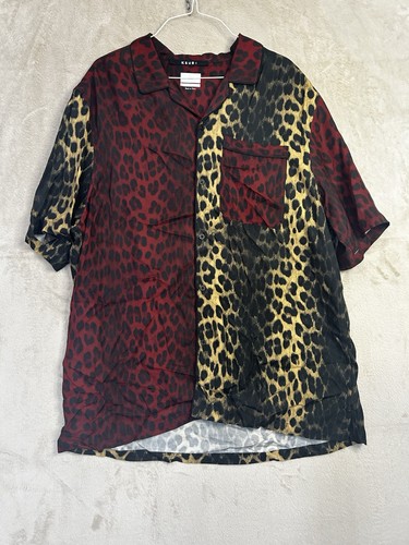 Ksubi Men's XL Big Kat Colorblock Leopard Print Button Up Shirt Sleeve Shirt - Picture 3 of 8