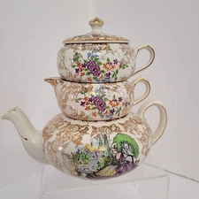 BMC Nelson Ware Teapot Pompadour Stacking 4-piece set