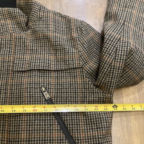 Pendleton Mens Plaid Houndstooth Field Jacket Mount Tan Wool Full Zip Medium - Picture 7 of 13