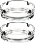 Fargus Glass Ashtrays for Cigarettes, Portable 4.2*4.2*1.4 inches, Clear 
