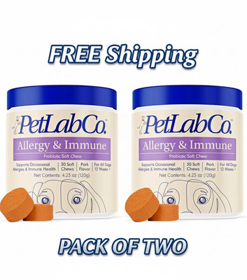 2 Pack PetLab Co. (PetLabCo.) ALLERGY & IMMUNE Probiotic Soft Chew For Dogs