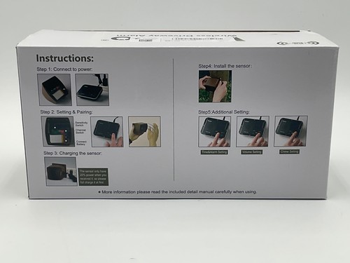 Alarma de entrada solar inalámbrica exterior resistente a la intemperie Wuloo 1800 pies Gama - Imagen 2 de 8