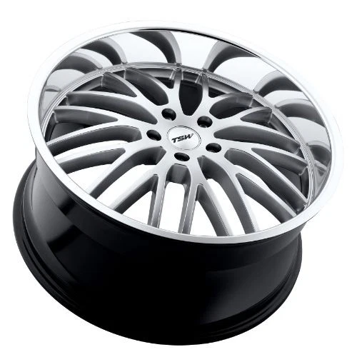 17x8 TSW SNETTERTON HYPER SILVER W/ MIRROR CUT LIP Wheel 5x110 (40mm) - Image 2 of 4