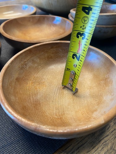 Mid-Century Modern Woodpecker 4 Bowls + 4 Unmarked Wood Bowls Elephant Salad Set - Picture 8 of 18