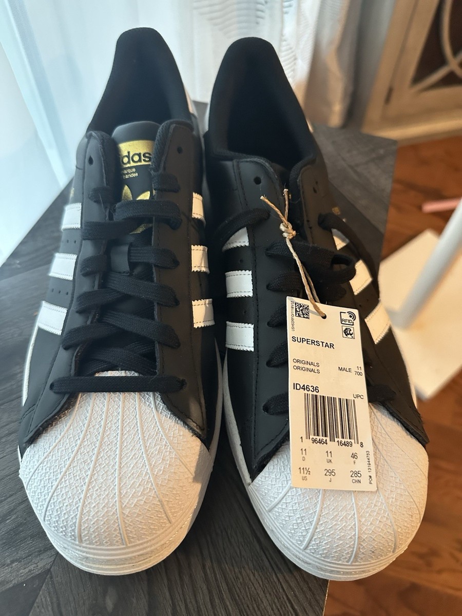  SUPERSTAR ブラック/ホワイト adidas Superstar Black White ID4636 Men's Leather Low Top Sneakers