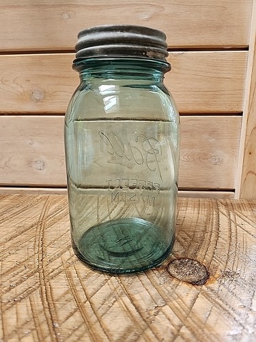 BALL NUMBER "11" Mason JAR with Zinc LID Vintage Blue Aqua - Picture 4 of 8