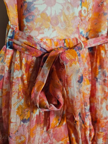 Cynthia Rowley Mädchen rosa Blumen gefüttert ärmellos festliches Kleid Größe 6 neu mit Etikett - Bild 7 von 14