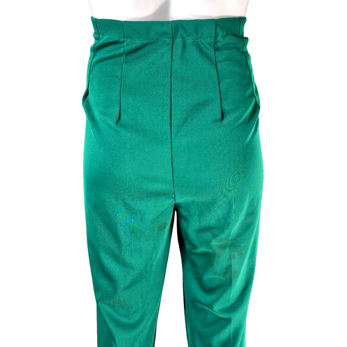 Vintage Pants Green 1970s High Waist Wide Leg Stretch Size 10 Trousers Women - Picture 6 of 6