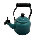 Le Creuset Enamel on Steel 1.25 Quart Demi Tea Kettle Teal Blue 1.1L