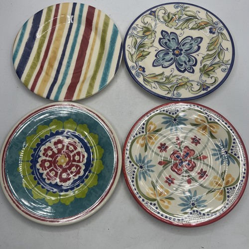 SET OF 4 BETTER HOMES & GARDENS 8 1/2" MELAMINE SALAD PLATES-FLORAL Moroccan