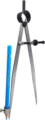 8 Inch Professional Spring Wing Divider/Scriber with Pencil Holder, All Metal Le - Picture 12 of 12