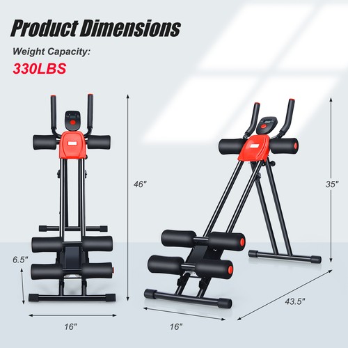 Foldable Adjustable Core Abdominal Trainer AB Crunch Workout Machine W/Display - Picture 9 of 10